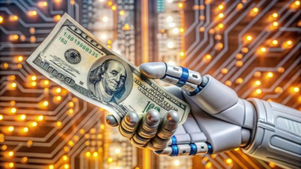 A creative illustration showing how to Make Money with AI 2026 for entrepreneurs and tech students.